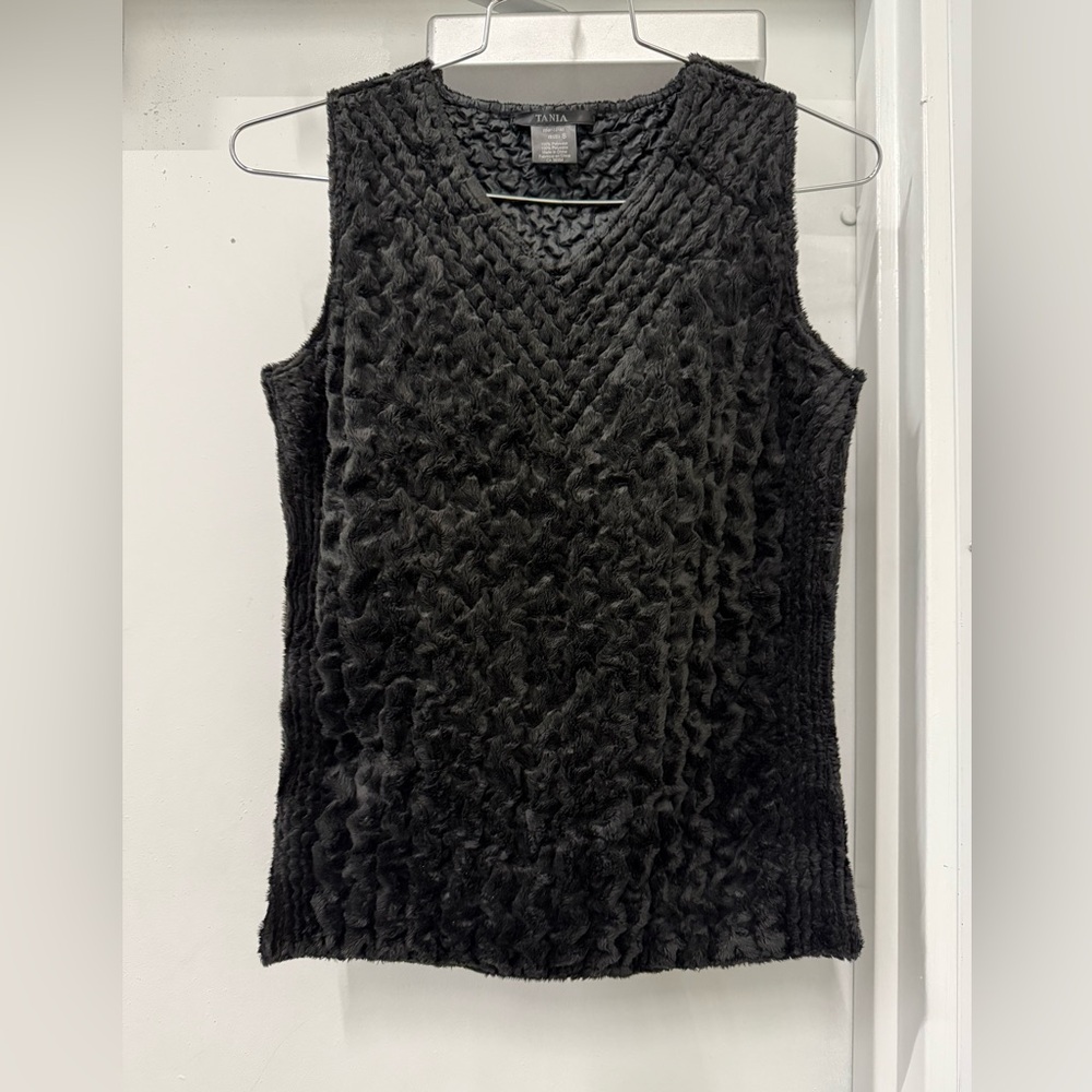 Tania Black Textured reversible Top